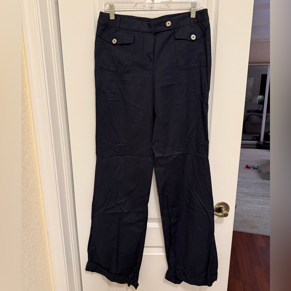 Tory Burch navy low rise wide leg Pants